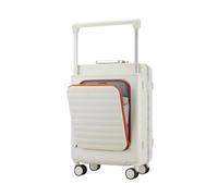 JMOZHCD Wide Trolley Suitcase Men's Business Zipper Aluminum Frame Carry-On Luggage Women's Combination Lock Suitcase Aluminum 24" (Aluminum1 24)
