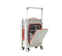 JMOZHCD Wide Trolley Suitcase Men's Business Zipper Aluminum Frame Carry-On Luggage Women's Combination Lock Suitcase Aluminum 24" (Zipper 20)