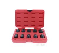 JMP Set of 10 hexagonal impact socket wrenches 1/2 13-24 MM
