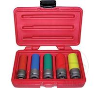 JMP Set of 5 coated hexagonal impact socket wrenches 1/2 15-17-19-21-22 MM