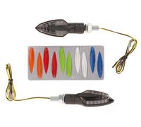 JMP Shift LED Universal Motorcycle Mini Turn Signal Set Black Smoke Lens 28070