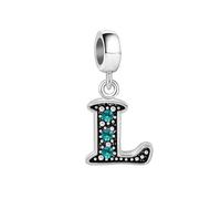 JMQJewelry Alphabet L Letter Initials Pumpkin Snowman Birthday Halloween Dog Mom Paw Compatible with Pandora Bracelets