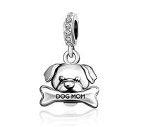JMQJewelry Animals Dog Mum Paw Bone Birthday Birthstone White April Womens Bead Charm for Bracelet Fits Pandora Bracelet Graduation 2024