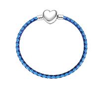 JMQJewelry Blue Heart Father Daughter Leather Bracelet Charm Bracelet Clasp Bead Charms for Mother Fits Pandora Bracelet Christmas