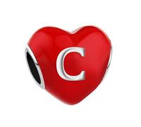JMQJewelry C Charms Initials Letters Alphabets Bracelets Mother Son Love Heart Fit Pandora Bracelet Christmas