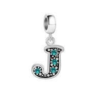 JMQJewelry Letter J Initials Pumpkin Mother Son Alphabet Love Women Bead Charm December Birthstone Compatible with Pandora Bracelets