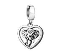 JMQJewelry Lucky Animal Elephant Charm Compatible with Pandora Bracelet April Birthstone Grandmother Friendship