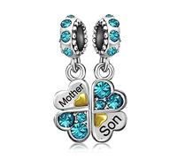 JMQJewelry Mum Son Lover Family Heart Womens Bead Charms Birthday December Birthstone Fits Pandora Bracelet Valentine Halloween Christmas
