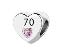JMQJewelry Numbers 12 13 16 18 21 30 40 50 60 70 Heart Pink Birthday Birthstone Compatible with Pandora Charms Bracelet, cppper plated, copper
