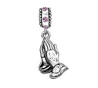 JMQJewelry Praying Hands Purple Religious Christmas Womens Charm Family Birthday June Birthstone Wife Husband Compatible with Pandora Bracelet