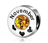 JMQJewelry Pumpkin Love Birthday Birthstone November Mum Wife Charms for Bracelet Friend Family Fits Pandora Bracelets Skull Halloween