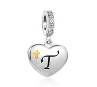 JMQJewelry T Initials Birthstone White Alphabet Letter Dangle Pumpkin Charm Beads for Necklace Bracelets Compatible with Pandora Bracelets