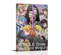 JMQPMDU Uncle from Another World Hot-Blooded Dynamic Anime Canvas Poster Wall Art Decorative Painting Bedroom Painting Posters 24x36inch(60x90cm) Frame-style