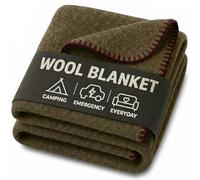 JMR 62x80 Military Wool Blanket for Emergency,Camping & Everyday Use (Olive Green) (Olive Green, 62X80)