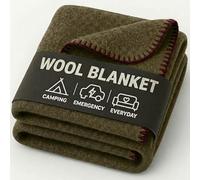 JMR 62x80 Military Wool Blanket for Emergency,Camping & Everyday Use (Olive Green) (Olive Green, 62X80)