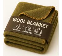 JMR 62x80 Military Wool Blanket for Emergency,Camping & Everyday Use (Olive Green) (Olive Green, 62X80)