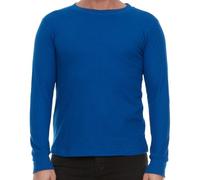 JMR Men’s Heavyweight Waffle Thermal Shirt - 100% Cotton Long Sleeve - Wear as Base Layer or Standalone - Warm & Breathable, Royal Blue, XL