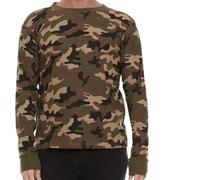 JMR Men’s Thermal Shirt Long Sleeve - Heavyweight 100% Cotton Waffle Weave Top, Green Camo, Large