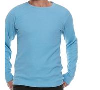 JMR Men’s Thermal Shirt Long Sleeve - Heavyweight 100% Cotton Waffle Weave Top, Sky Blue, Medium