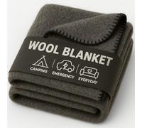 Jmr Usa Inc. Military Wool Blanket for Camping, Emergency and Everyday Use, Fire Retardant Extra Thick and Warm Outdoor Wool Blanket, 70% Wool, Grey, Size 62X84.