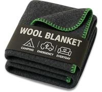 Jmr Usa Inc. Military Wool Blanket for Camping, Emergency and Everyday Use, Fire Retardant Extra Thick and Warm Outdoor Wool Blanket, 70% Wool, Grey, Size 62X84.