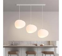 JMrider Wabi-Sabi Pebble Pendant Light Nordic Style Hanging Lamp Irregular Acrylic Lampshade Modern Dining Table LED Height Adjustable Bedroom Living Room Chandelier Pub Villa Café