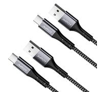 JMROY USB C Cable 3A Fast Charge Cable,2PACK 2M+1M Type C Charger Fast Charging,USB C Charger cable fast charging for Samsung Galaxy S10 S9,Huawei P30, P20, Google Pixel, Sony Xperia XZl, Grey