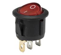 JMRTQMEC 100pcs / lot KCD1-102N-5 perforate Diameter 20 mm 3 pin ON - Off Round Rocker Switch with Light KCD1-105N 220V 12V(Rosso,12V LED color ray)