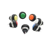 JMRTQMEC 30pcs 12mm Waterproof Momentary ON/Off Push Button Mini Round Switch 1A 250V(Each color 5pcs)
