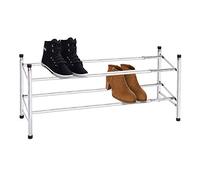 JMS® 2 Tier Extendable Shoe Rack Chrome Finish Shoe Storage Organiser upto 12 Pair of Shoes Storage Capacity Stackable Shoe Rack Heavy Duty Metal Shoe Racks