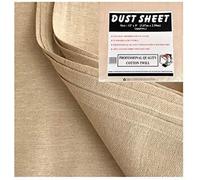 JMS Bridge 100% Cotton Twill Dust Sheets Heavy Duty Decorators Paint Protection Cover 12ft x 9ft (Pack of 8)