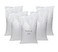 JMS Bridge 100 x NEW Woven Polypropylene Rubble Builder Sacks Bags 55 cm x 85cm / 22" x 33" Approx (100xWoven Sack)