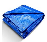 JMS Bridge Blue Waterproof Tarpaulin Sheet 3m x 4m Approx. Heavy Duty Groundsheet with Reinforced Eyelets, UV & Weather Resistant Tarp Cover for Garden, Camping, Outdoor & DIY Use