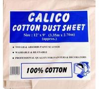 JMS Bridge Cotton Dust Sheet, Size: 12ft x 9ft / 3.35m x 2.70m, Cream/Off-White, 100% Natural Cotton, Reusable and Durable (1 x Calico129)