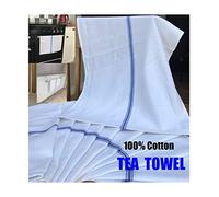 JMS Bridge Cotton kitchen catering tea towels Glass cloth for restaurant and bar White eco Cotton dish cloth pack of 10