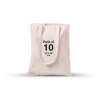 JMS Bridge Natural Cotton Tote Bags 42 x 38cm, 5.5oz Reusable Canvas Shopping Bags with Large Handles, Washable Eco Friendly Bags for Grocery, Promotion, Branding & Gifts