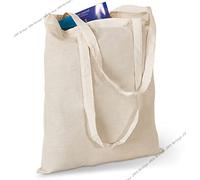 JMS Bridge Pack of 1/3/5/10/25/50/100 Plain Natural Cotton Shopping Tote Bags Eco Friendly Shoppers (3)