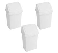 JMS® Casa 8L durable Utility Swing Bins Litre Plastic Swing Lid Bin Waste Recycle Dustbins Rubbish Trash DustBins - White (SET OF 3)