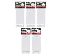 JMS® Large Gift Tags Brown and White Kraft Tags Luggage Labels with String 12 x 6.5 CM Card Tags Manilla/White Gift Tags Blank Labels Hang Tag Christmas Decorations Craft Tags (150 Pcs)