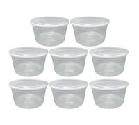JMS we create smile 1.5L/4L Litre Large Clear Transparent Plastic Storage Box With Lids - Round Food Storage Containers - BPA free Microwave & Dishwasher Safe Cake Storage Tubs (135 oz) (8, 4L)