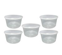 JMS we create smile 1.5L/4L Litre Large Clear Transparent Plastic Storage Box With Lids - Round Food Storage Containers - BPA free Microwave & Dishwasher Safe Cake Storage Tubs (135 oz) (5, 4L)