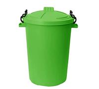 JMS we create smile 1 x Coloured 50L Litre Heavy Duty Waste Bin/Rubbish Recycle For Garden Animal Feed Storage Durabel Dust Bin (Lime Green)
