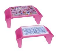 JMS we create smile - 1 x Plastic Princess Printed Activity Tray Portable Laptop Desk - Large Lap Table Multipurpose Standing Desk - Travel Play Tray for Girls Kids (Random Pink)