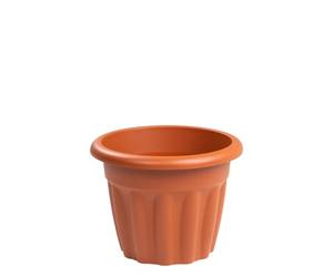 JMS we create smile 1 x Plastic Round Terracotta Planter Indoor/Outdoor Plant Pot Lightweight Weather Resistant Garden Planters Plant Herb Flower Nursery Pot Gardening (33 CM)