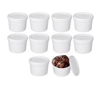 JMS we create smile 10 Pack x 2 Litre Large Plastic White Round Freezer Storage Tubs with Lids | Perfect for Store Ice Cream, Gelato, Sorbet, Frozen Desserts, Batch Cooking & Meal Prep Use
