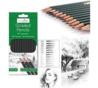 JMS we create smile 12 Graded Art Drawing Sketching Pencils Graded 6B-6H Drawing Shades - Kids & Adults Professional Pencil Set for Students,Artists, Teachers