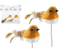 JMS we create smile 12pcs Artificial Robin Birds - Cute Feather Christmas Tree Decorations - Realistic Mini Bird Ornaments for Crafts, Wreaths, Garlands, Wedding, Home & Garden Festive Décor