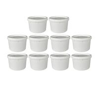 JMS we create smile 1L Plastic Food Storage Tub with Lid - Pack of 10 - White Food Grade Container, Microwave & Freezer Safe - Ideal for Meal Prep, Rice Storage, Takeaway & Restaurant Use
