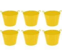 JMS we create smile - 20/26L Litre Robust Flexi Tubs Multipurpose Flexible Rubber Storage Container Buckets Garden Trugs Laundry Basket Polyethylene Flex Tub - Made in UK. (YELLOW)