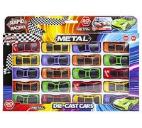 JMS we create smile (20 Pcs) Metal Die Cast Cars Rapid Racer Street Cars Set Racing Vehicle Children Play Toy Xmas Gift Vehicle Collection Kit for Children Toddlers Boy Girl Toy Car Pack